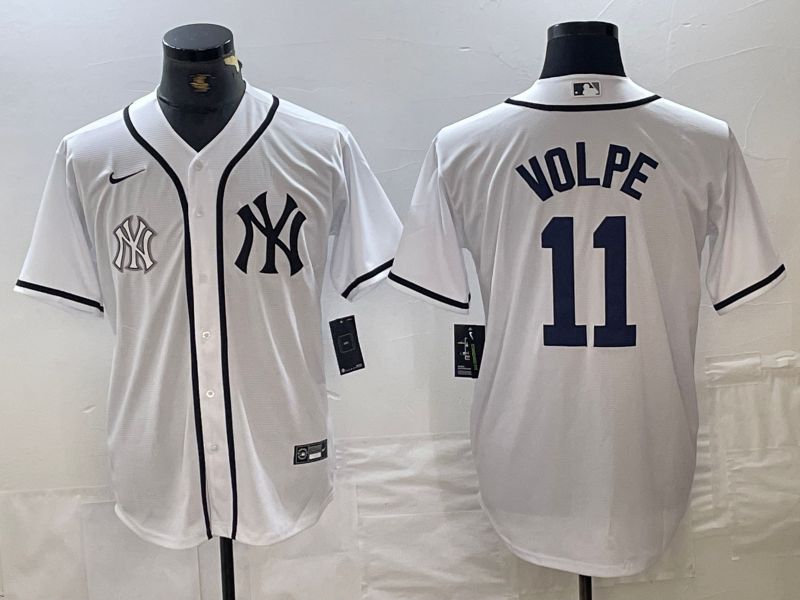 Men New York Yankees #11 Volpe White Third generation joint name Nike 2024 MLB Jersey style 2